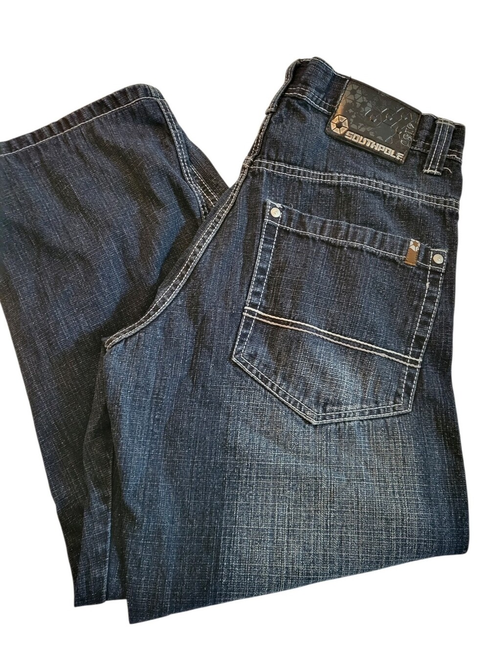 Vintage Southpole Baggy Jeans Mens 32 DarkBlue Wide Leg Streetwear 90s Style Y2K